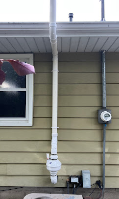 Exterior radon pipe install