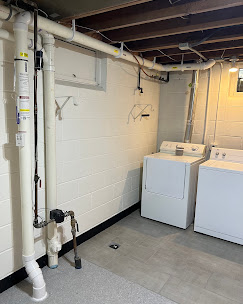 Interior radon pipe basement